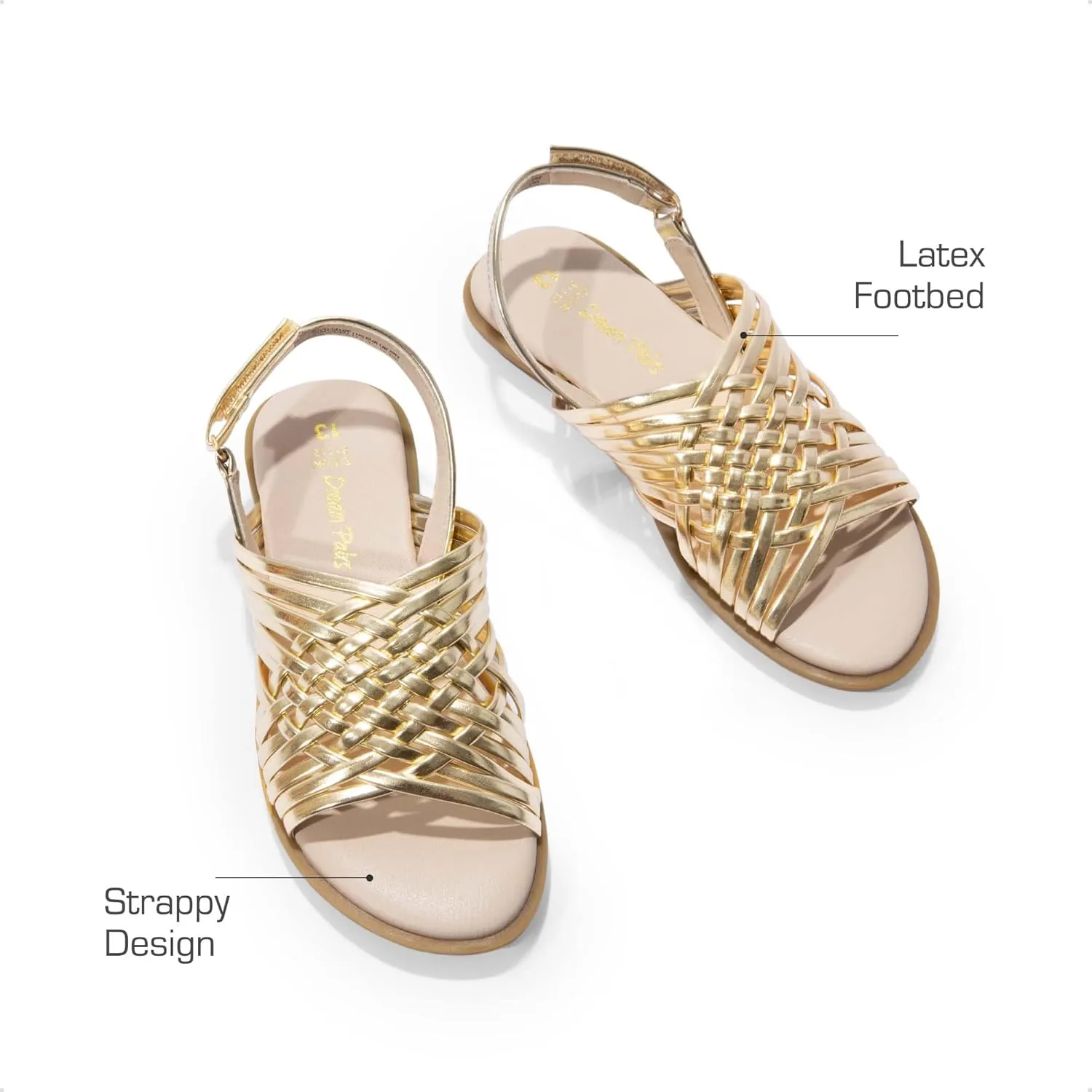 DREAM PAIRS Girls Sandals Gladiator Braided Flat Open Toe Summer Sandals