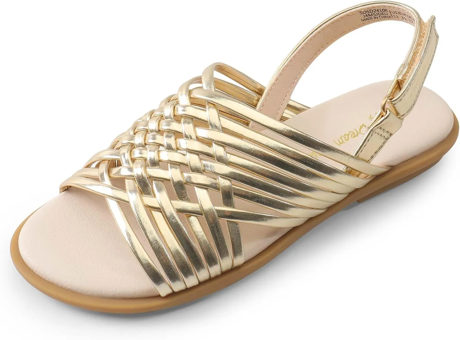 DREAM PAIRS Girls Sandals Gladiator Braided Flat Open Toe Summer Sandals