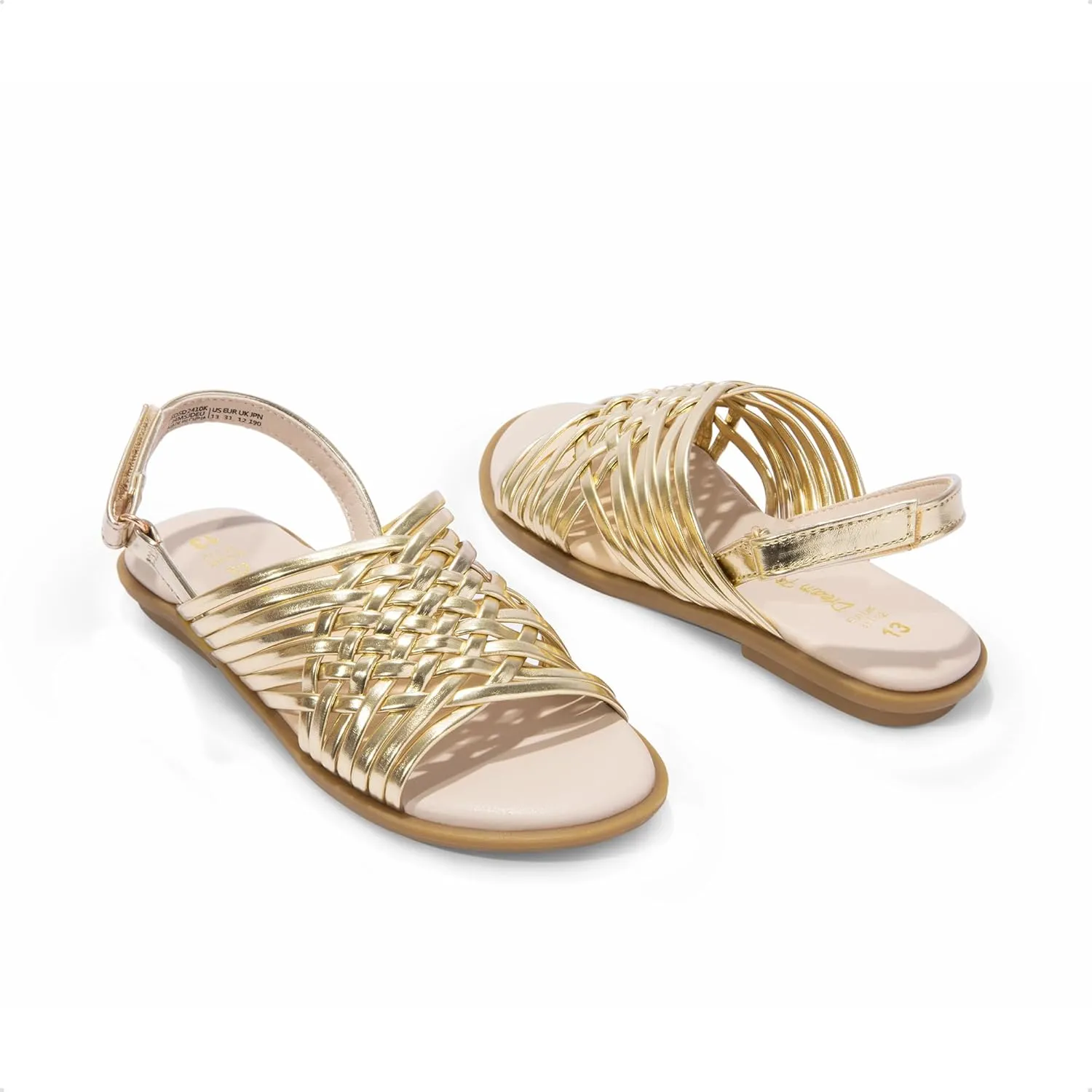 DREAM PAIRS Girls Sandals Gladiator Braided Flat Open Toe Summer Sandals