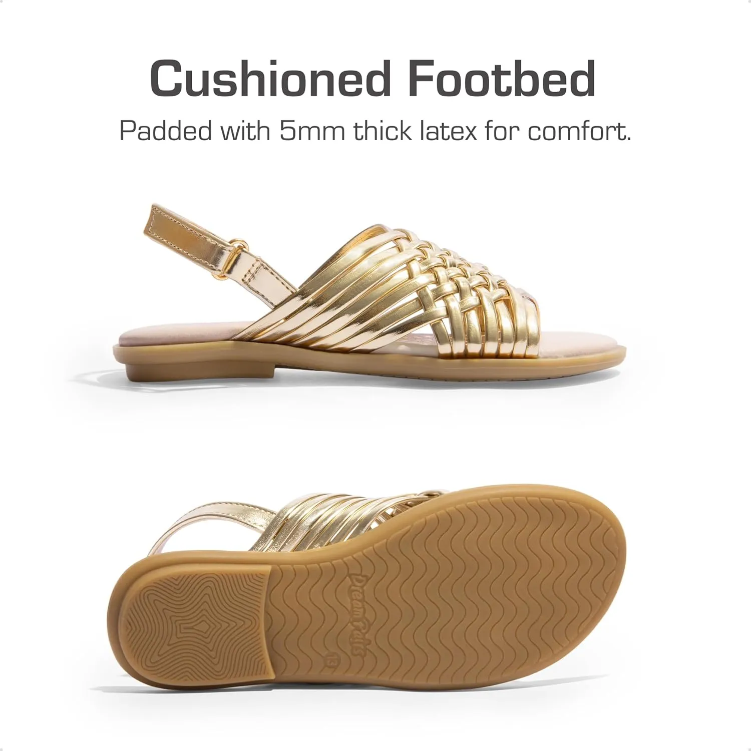 DREAM PAIRS Girls Sandals Gladiator Braided Flat Open Toe Summer Sandals