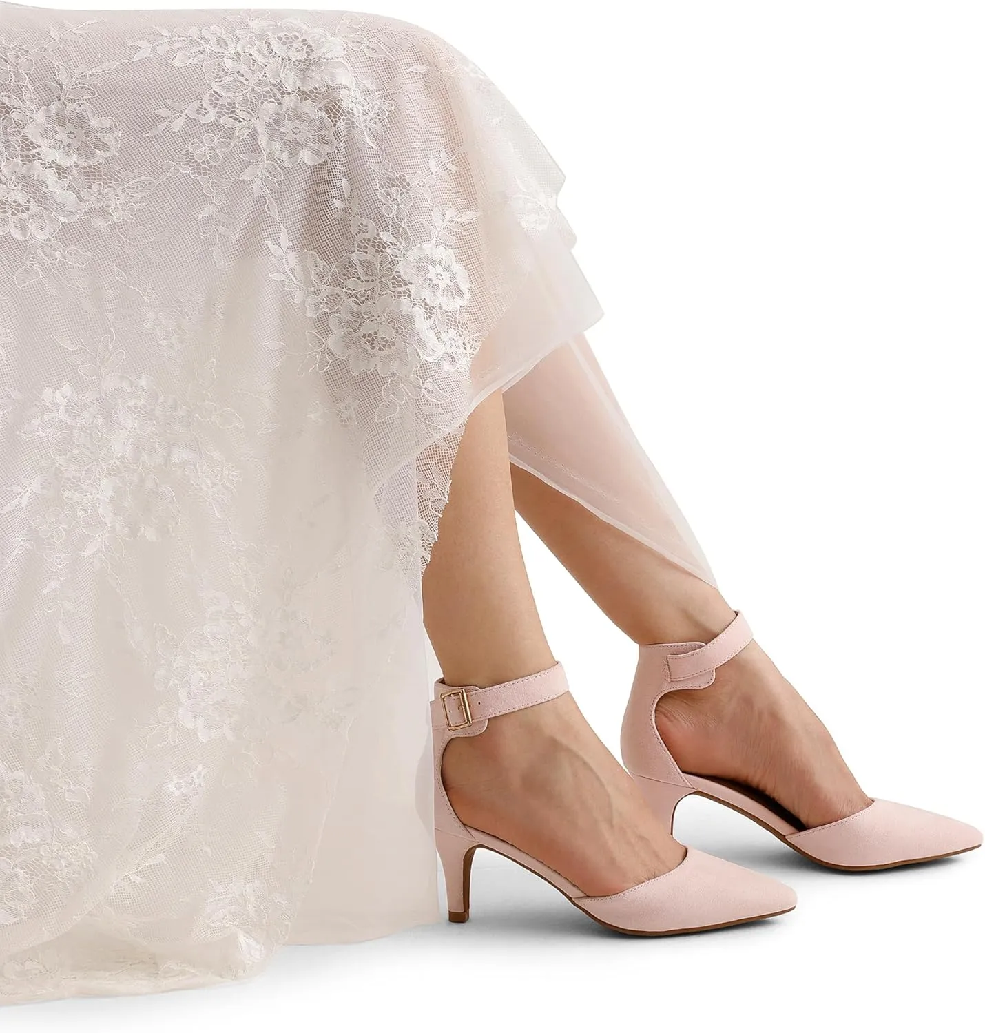 DREAM PAIRS Kitten Heel Low Heel for Women Closed Pointed Toe Pumps Wedding Party Sexy Dress Shoes Lowpointed