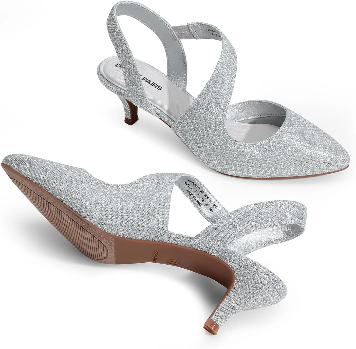 DREAM PAIRS Kitten Heels for Women Closed Toe Pointed Toe Low Heel Strappy Pumps Party Dance Wedding Dress Shoes for Women