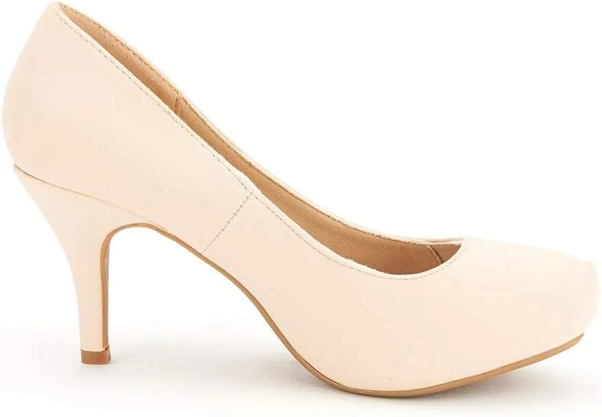 DREAM PAIRS Tiffany Women's Classic Elegant Versatile Low Stiletto Heel Dress Platform Pumps Shoes