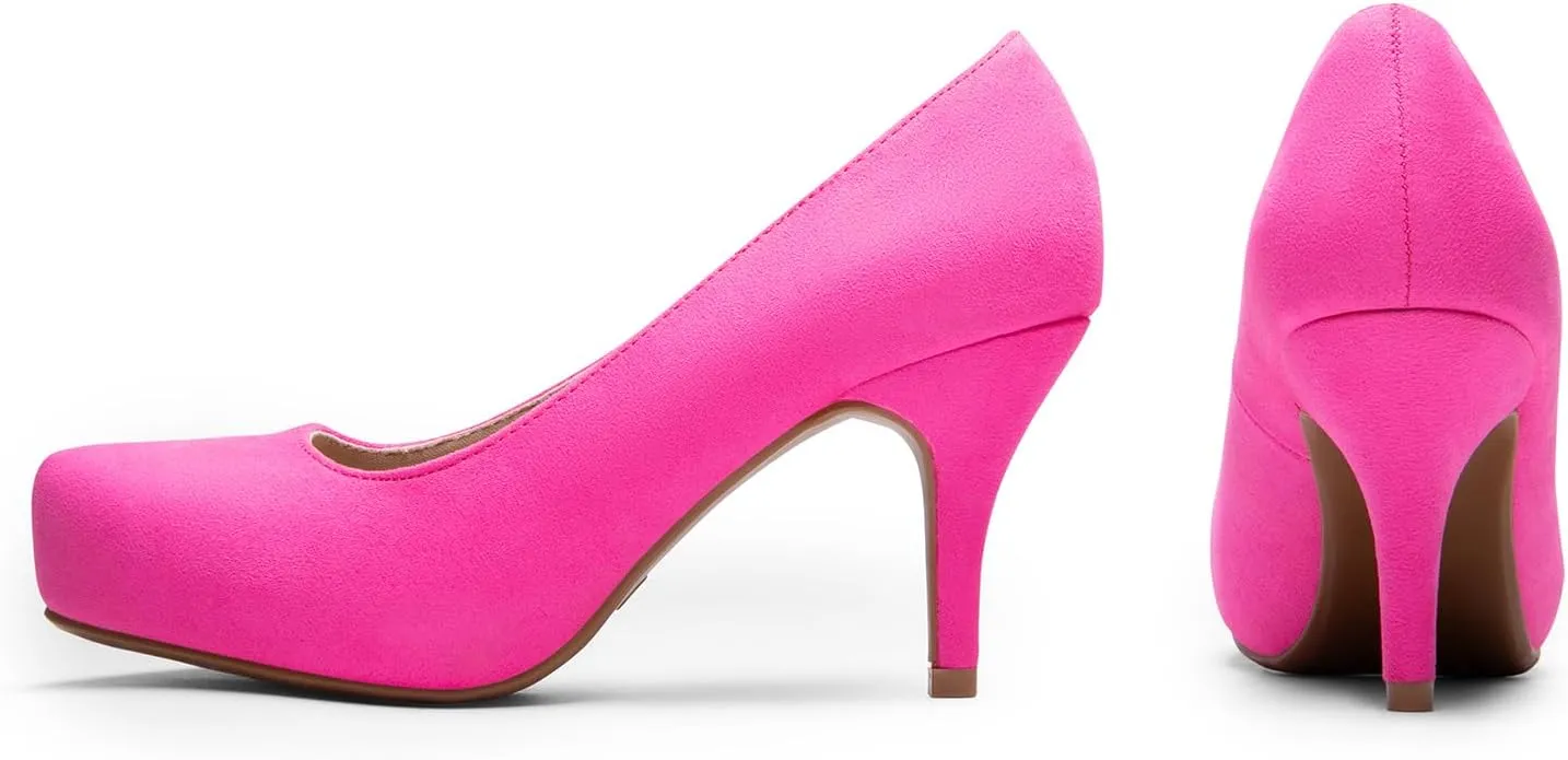 DREAM PAIRS Tiffany Women's Classic Elegant Versatile Low Stiletto Heel Dress Platform Pumps Shoes