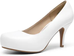 DREAM PAIRS Tiffany Women's Classic Elegant Versatile Low Stiletto Heel Dress Platform Pumps Shoes