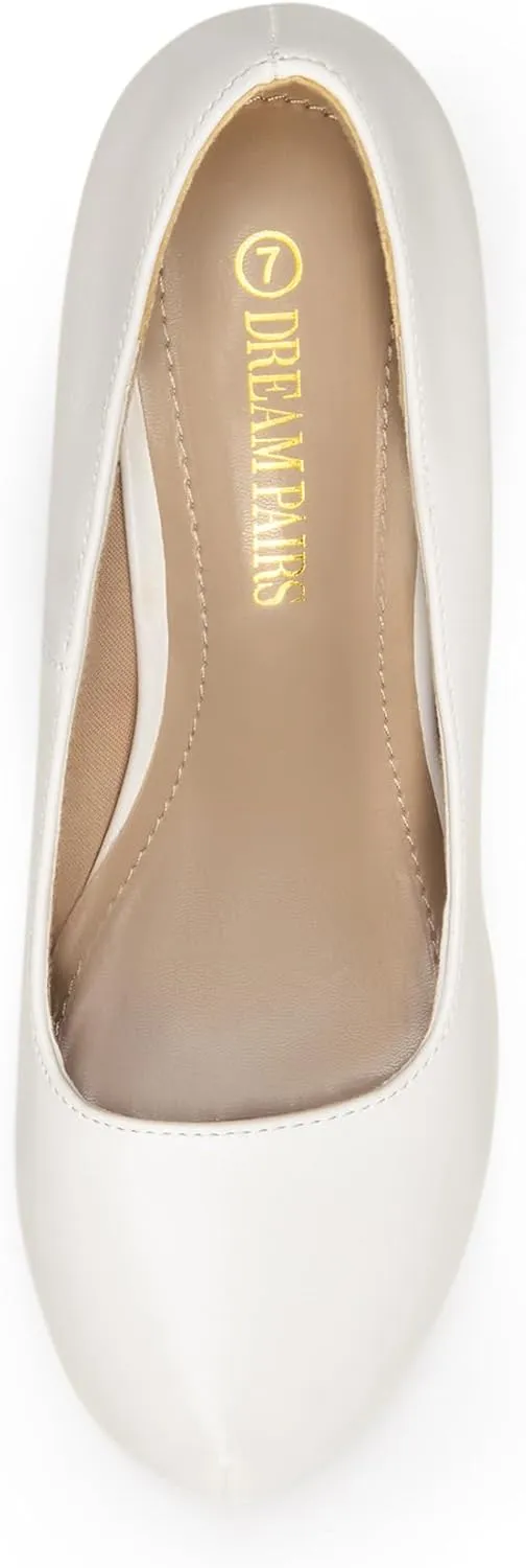 DREAM PAIRS Tiffany Women's Classic Elegant Versatile Low Stiletto Heel Dress Platform Pumps Shoes