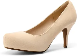 DREAM PAIRS Tiffany Women's Classic Elegant Versatile Low Stiletto Heel Dress Platform Pumps Shoes