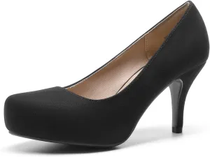DREAM PAIRS Tiffany Women's Classic Elegant Versatile Low Stiletto Heel Dress Platform Pumps Shoes