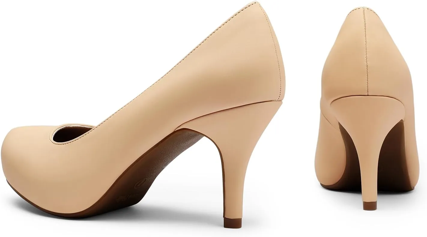 DREAM PAIRS Tiffany Women's Classic Elegant Versatile Low Stiletto Heel Dress Platform Pumps Shoes