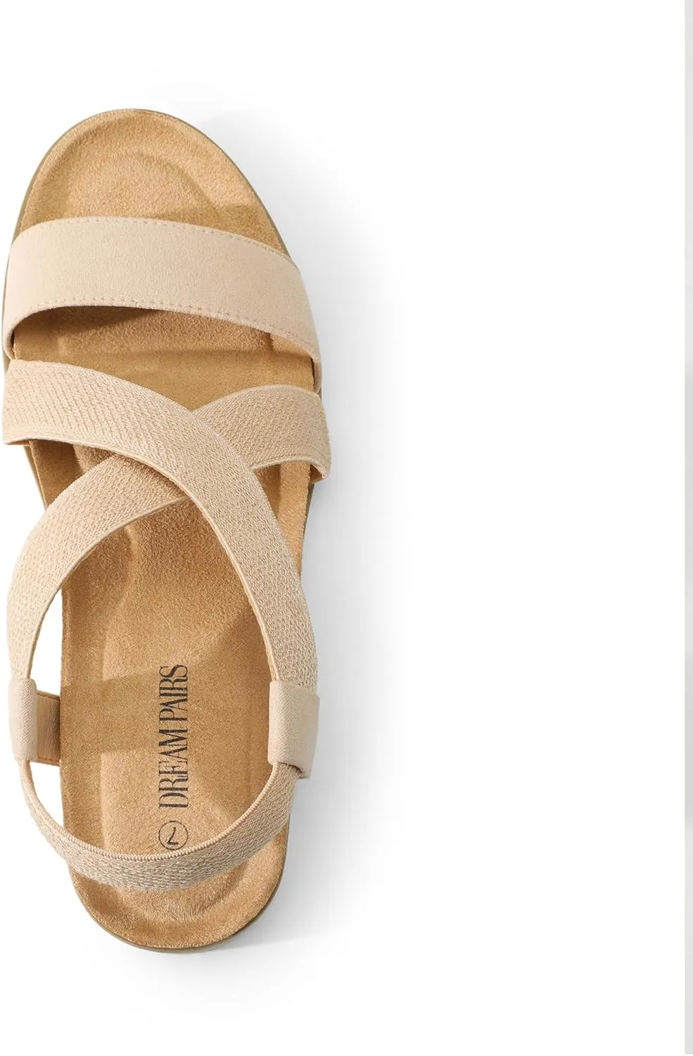DREAM PAIRS Women's Comfortable Low Wedge Sandals, Open Toe Slip On Strappy Flat Sandals Light-weight Summer Shoes