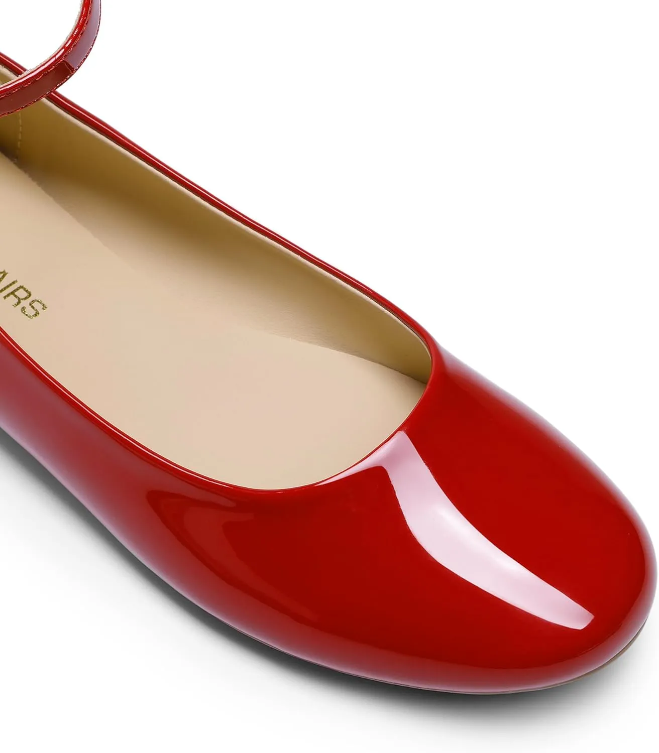 DREAM PAIRS Women's Dressy Ballet Flats Shoes Round Toe Comfortable Ankle Strap Patent Ballerina Flats Shoes