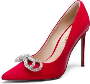 DREAM PAIRS Women's High Heels for Women Classic Pointed Closed Toe Heels Sexy Sparkly Rhinestone Stiletto Pumps Elegant Versatile Wedding Bridal Party Dress Shoes