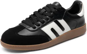 DREAM PAIRS Women's Tennis Sneakers Walking Nia Flat Low-Top Casual Lace-Up Comfortable Fashion Sneakers Shoes.