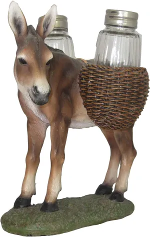 DWK Donkey Mule Animal Saddlebags Of Spice Figurine Salt Pepper Shakers Holder Kitchen Decor Centerpiece Farmers