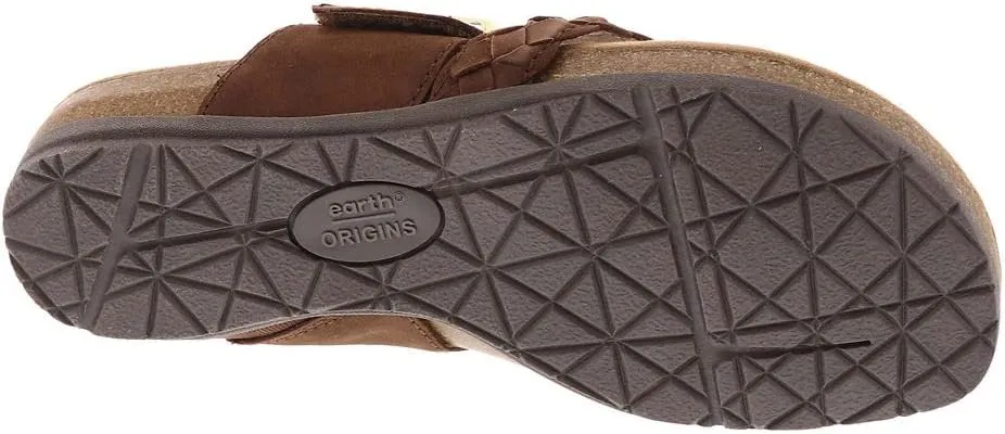 Earth Origins Women’s Onida Sandal I Slip-On Leather Sandals with Arch Support for Everyday