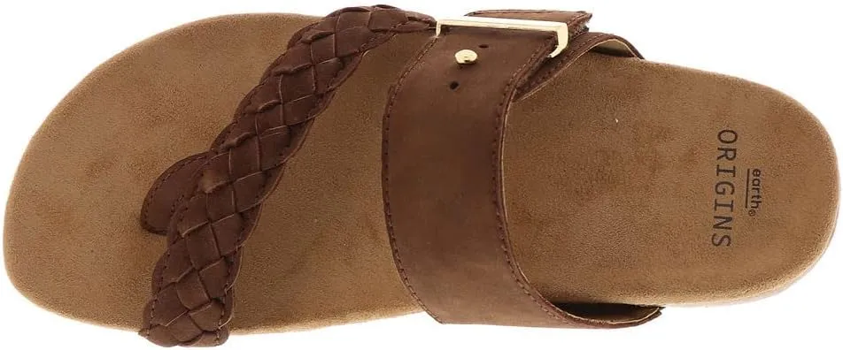 Earth Origins Women’s Onida Sandal I Slip-On Leather Sandals with Arch Support for Everyday