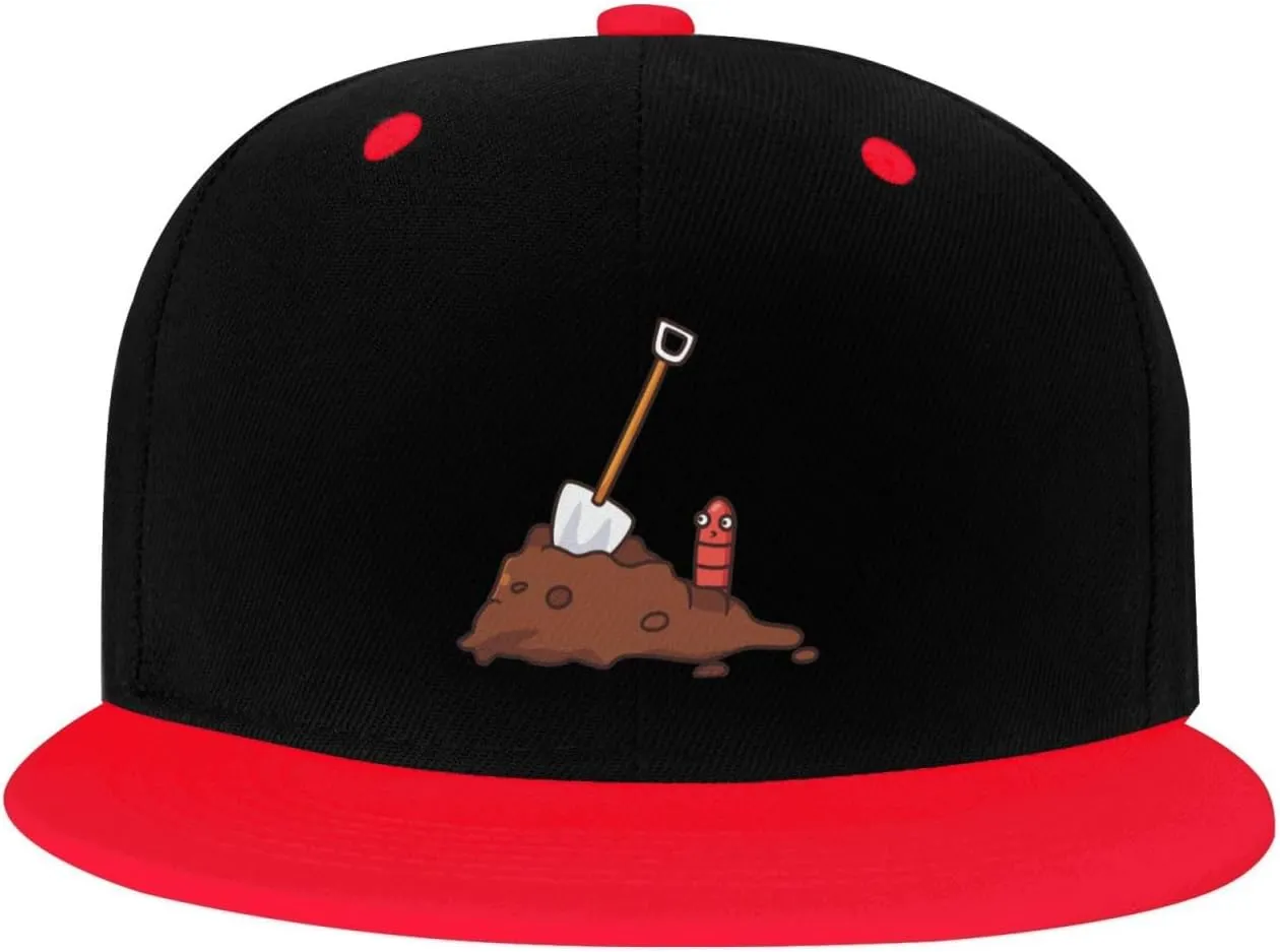 Earthworms and Shovels Snapback Hat for Men Women Baseball Cap Trucker Flat Bill Hats Dad Caps