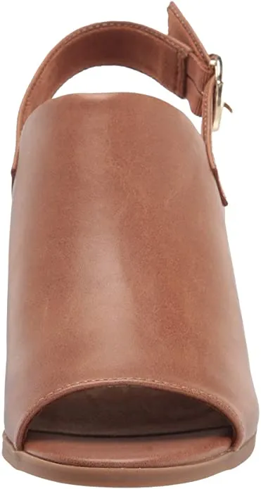 Easy Street Women's Block Heel Sandal Heeled, Tan, 7.5 Wide