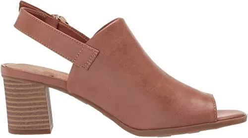 Easy Street Women's Block Heel Sandal Heeled, Tan, 7.5 Wide