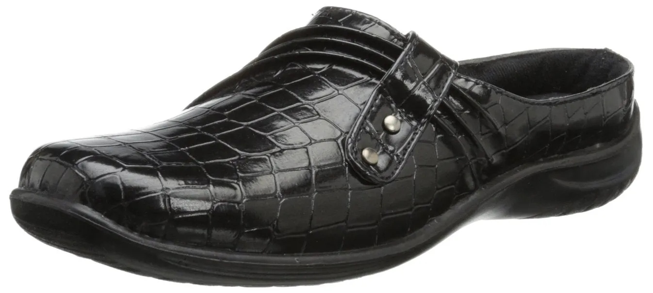 Easy Street Women's Holly Mule,Black Patent Croco,6.5 M US