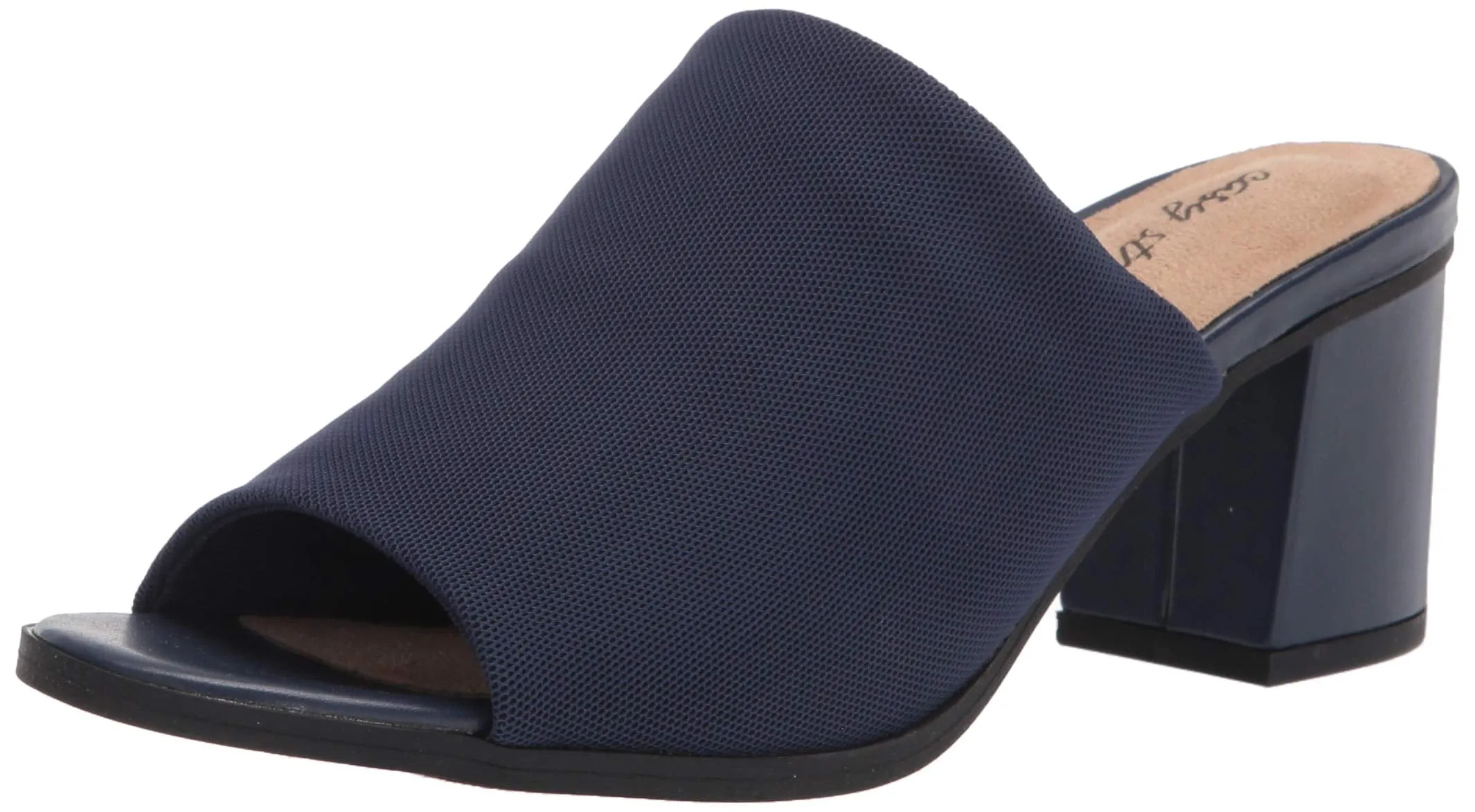 Easy Street Women's Mule, Navy Stretch Fabric, 6.5
