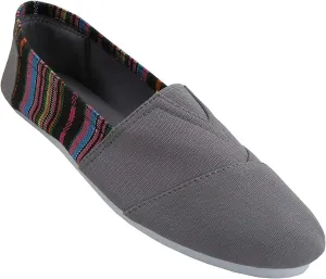 EasySteps Women's Canvas Slip-On Shoes with Padded Insole, 7, Grey