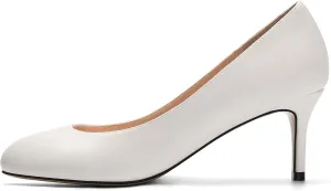 Eldof Women Kitten Heel Pumps - Round Toe 6.5cm Mid-Heel Court Shoes for Wedding, Party, Office
