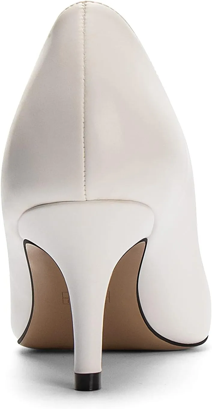 Eldof Women Kitten Heel Pumps - Round Toe 6.5cm Mid-Heel Court Shoes for Wedding, Party, Office