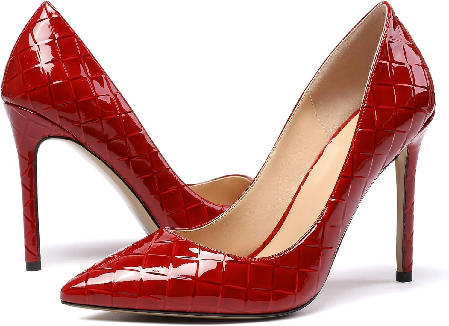 Eldof Women's Classic Dress Pumps Shoes, Sexy Pointed Toe 4" Stiletto High Heels, Office Formal Slip On Size 5-13