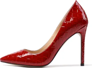 Eldof Women's Classic Dress Pumps Shoes, Sexy Pointed Toe 4" Stiletto High Heels, Office Formal Slip On Size 5-13