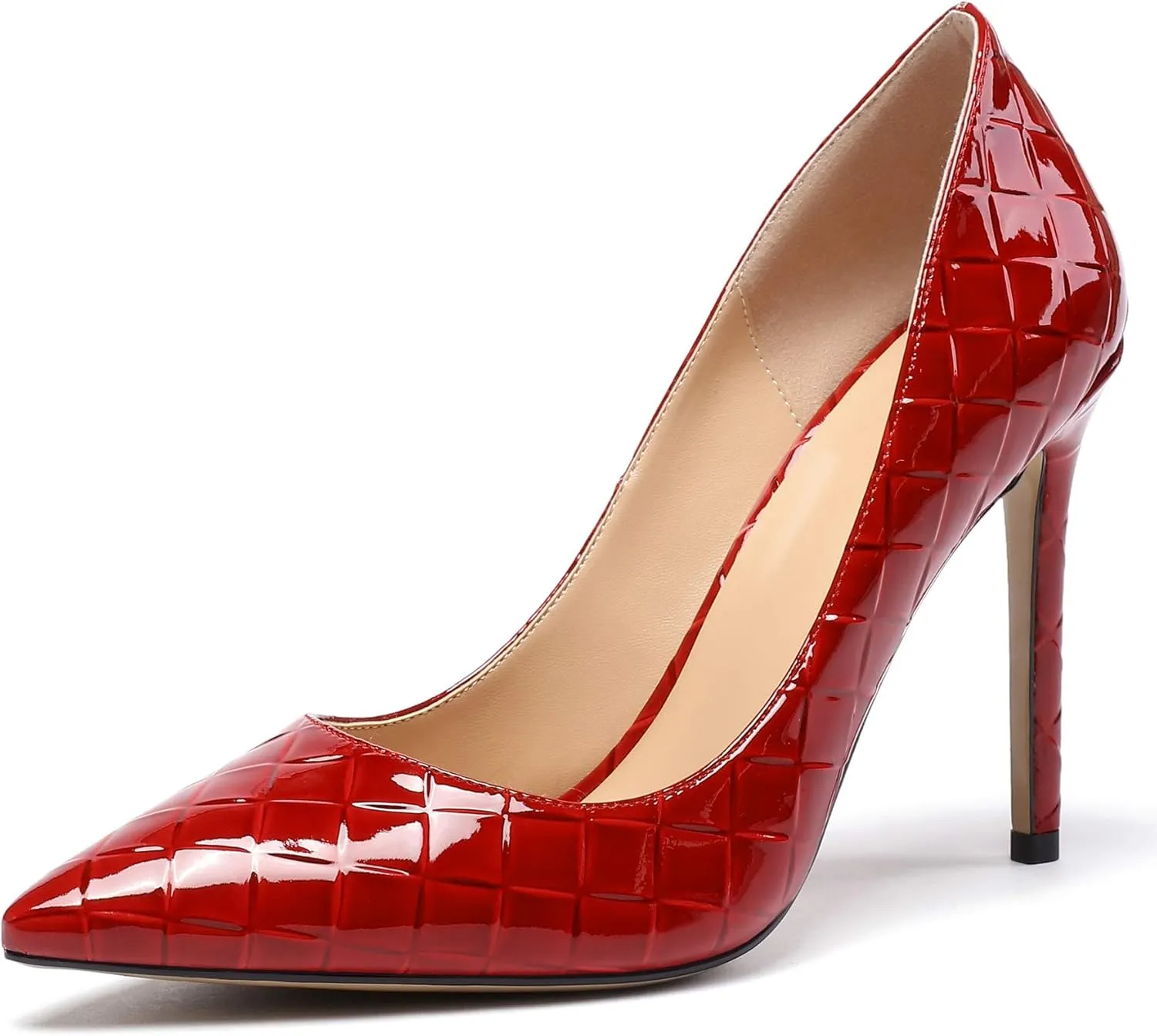 Eldof Women's Classic Dress Pumps Shoes, Sexy Pointed Toe 4" Stiletto High Heels, Office Formal Slip On Size 5-13