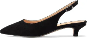 Eldof Women's Slingback Kitten Heel Pumps, 1.4" Pointed Toe Office Low Heel Comfortable Pumps for Office