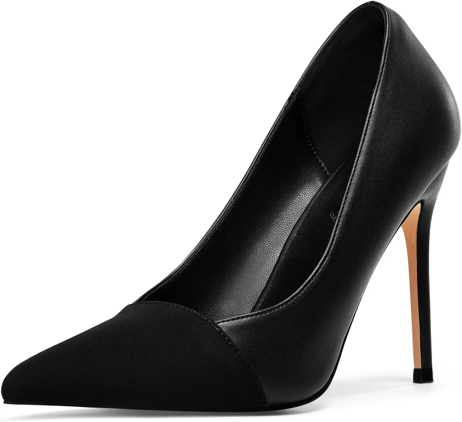 Elisabet Tang Elegant Women's Pumps Two-Tone 4 inch High Heel Pointed Toe Slip on Stiletto Shoes for Office Party Wedding Evening Wear