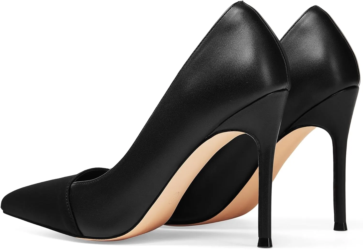 Elisabet Tang Elegant Women's Pumps Two-Tone 4 inch High Heel Pointed Toe Slip on Stiletto Shoes for Office Party Wedding Evening Wear