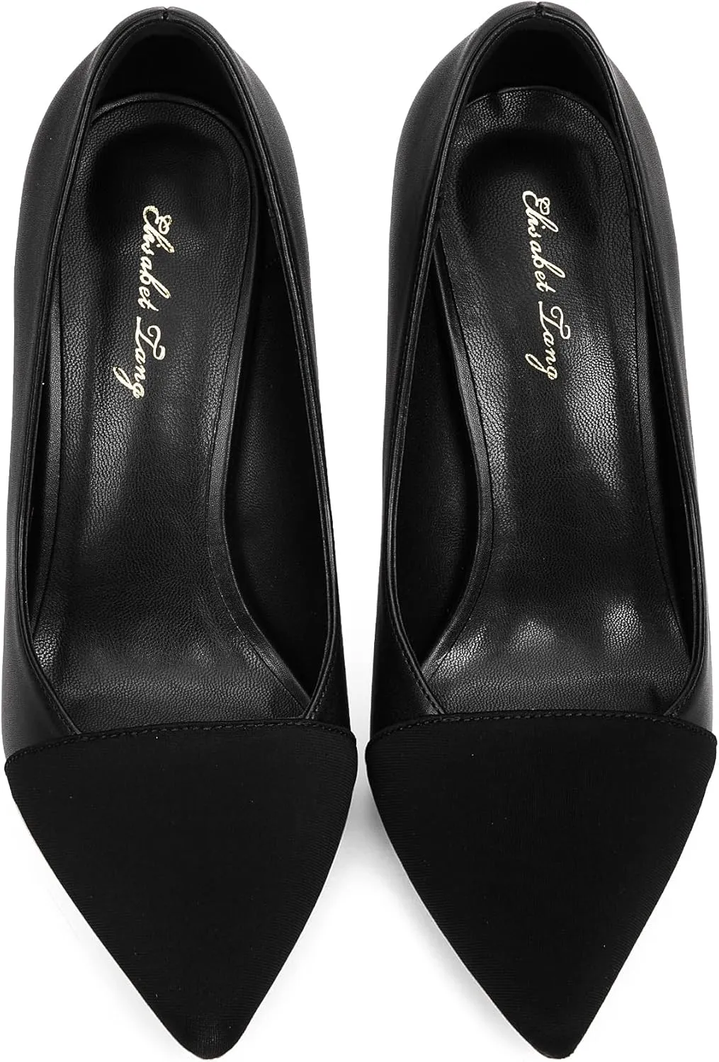Elisabet Tang Elegant Women's Pumps Two-Tone 4 inch High Heel Pointed Toe Slip on Stiletto Shoes for Office Party Wedding Evening Wear