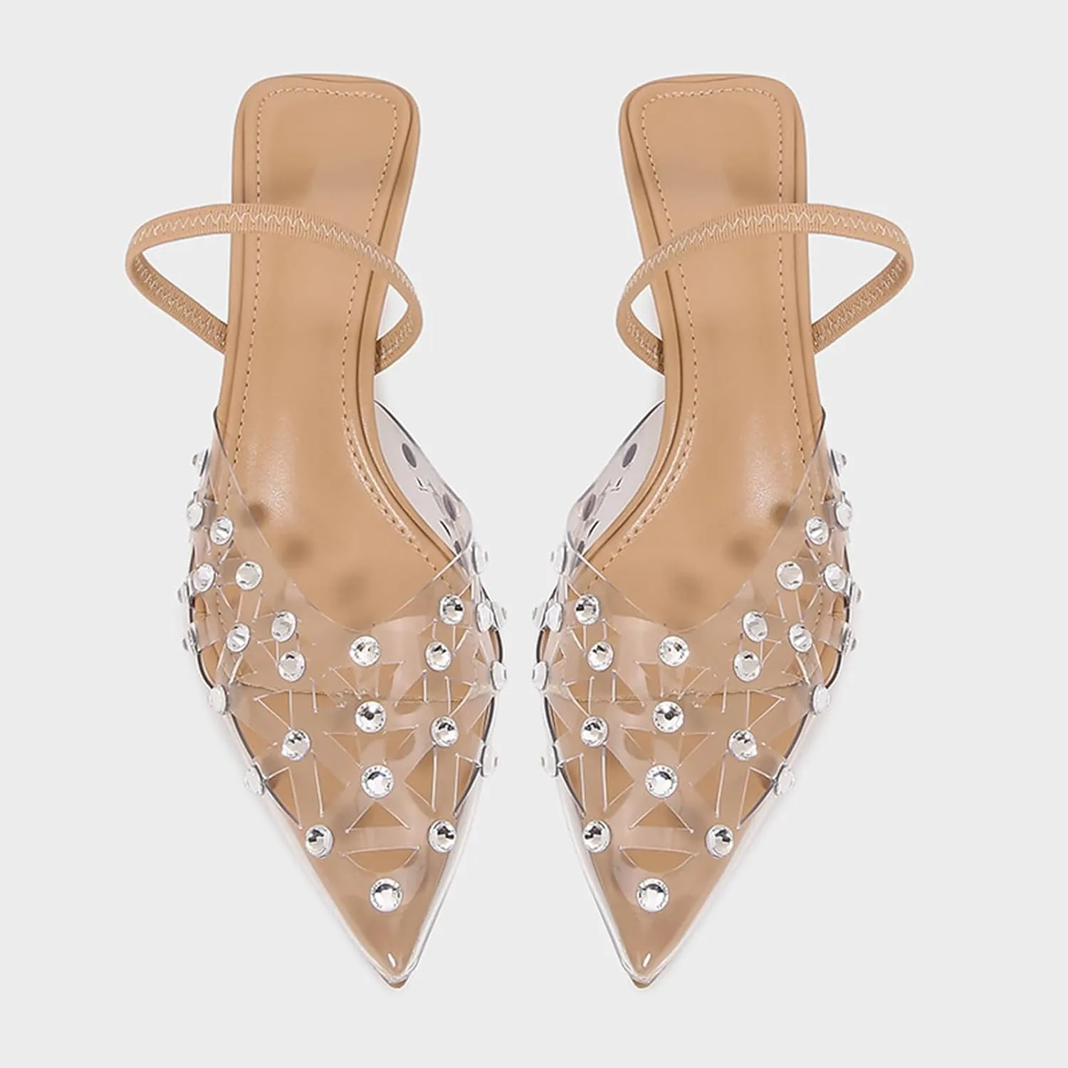 Embroidered Kitten Heels For Women Slingback Comfortable Floral Wedding Pumps