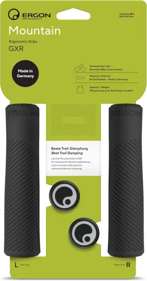 Ergon GXR MTB Mountain Bike Grips – Ultra-Light AirCell Rubber, Ergonomic Comfort, Slip-Resistant