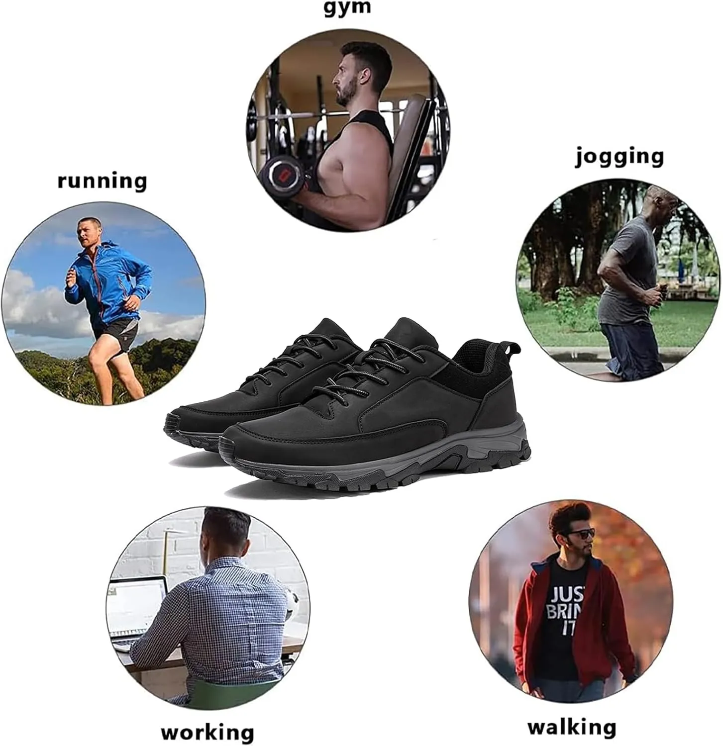 Extra Wide Fit Slip On Outdoor Hiking Trekking Sneaker,Waterproof Men's Trainers,Breathable Lightweight Men's Sports Shoes,Non Slip Sports Shoes