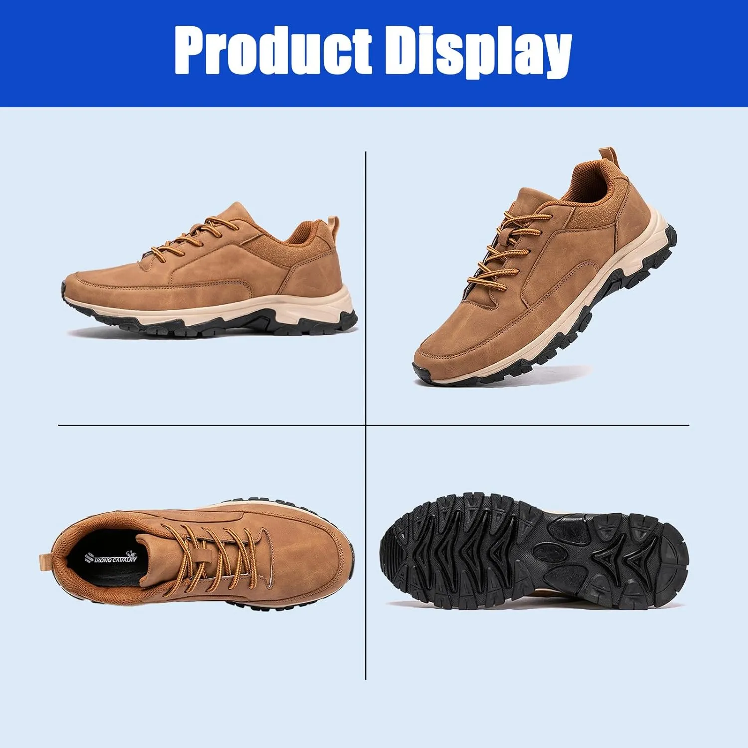 Extra Wide Fit Slip On Outdoor Hiking Trekking Sneaker,Waterproof Men's Trainers,Breathable Lightweight Men's Sports Shoes,Non Slip Sports Shoes
