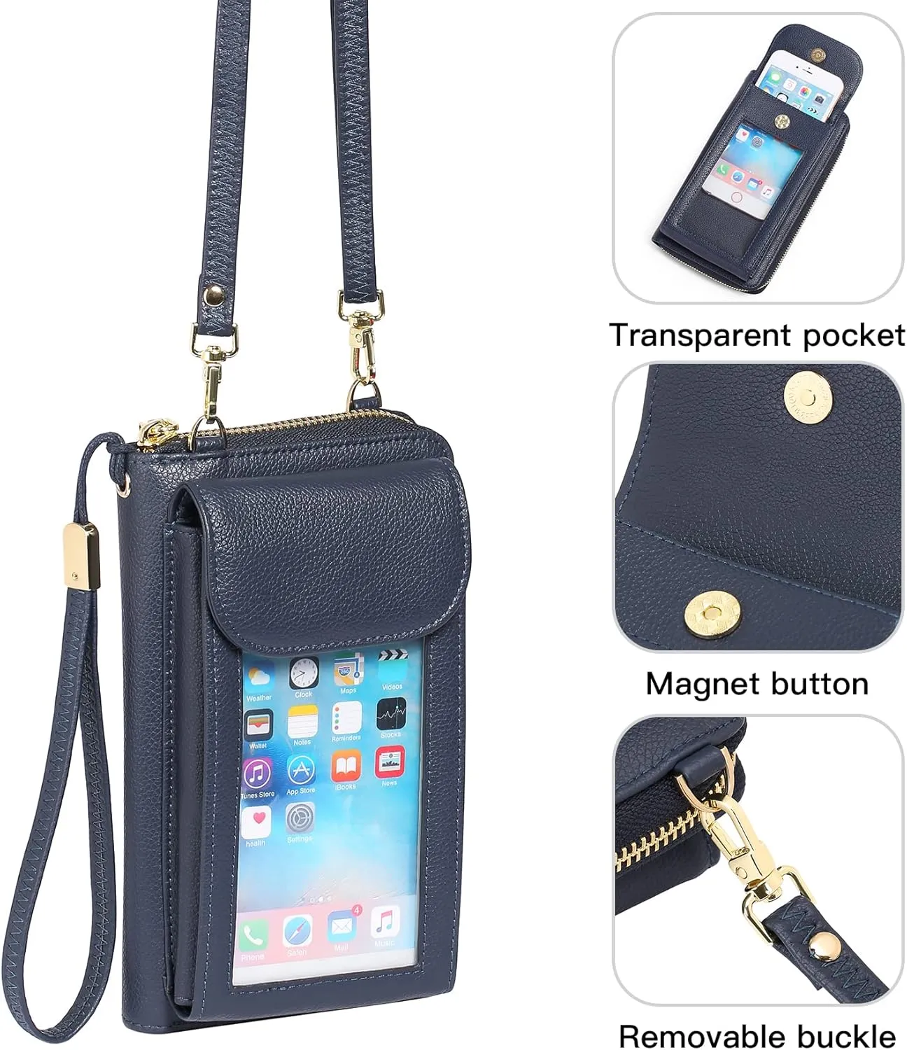 FALAN MULE Small Cell Phone Crossbody Bag Purse for Women, PU Leather Wallet Purse…