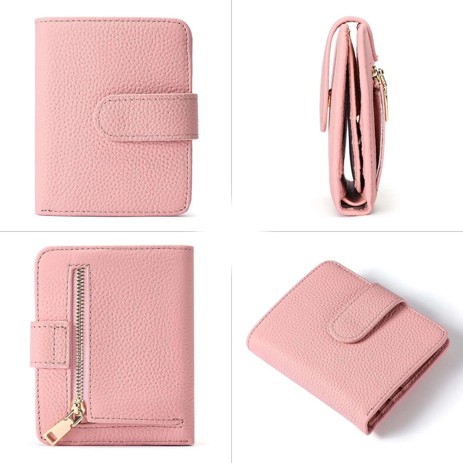 FALAN MULE Wallet Women RFID Blocking Slim Genuine Leather Small Womens Wallet with Zipper Coin Pocket