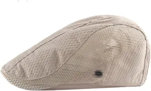 FASHIXD Mens Mesh Flat Caps Light Summer Beret Hat Breathable Newsboy Ivy Cap Cabbie Adjustable