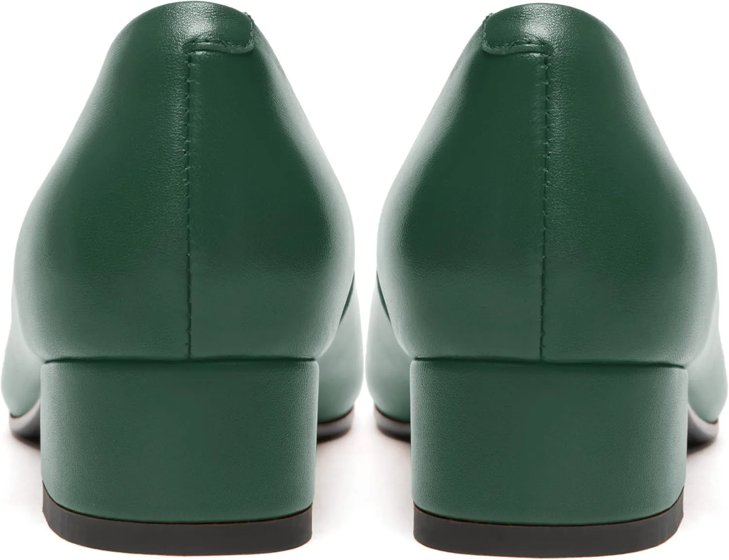 FEMSTEP Womens Wedding Slip On Square Toe Matte Leather Dress Chunky Low Heel Pumps Shoes 1.5 Inch