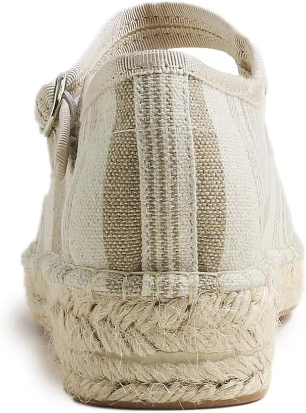 FEVERSOLE Close Toe Espadrilles Women's Comfort Breathable Ankle Strap Low Heel Wedge