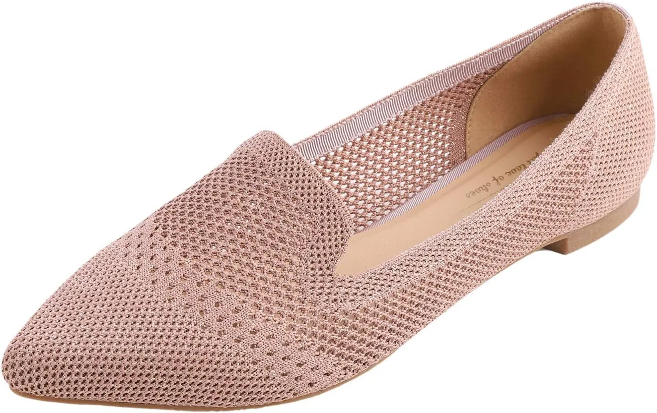 Feversole Women's Woven Fashion Breathable Knit Flat Shoes