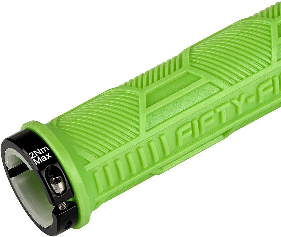 FIFTY-FIFTY Double Lock-On Mountain Bike Grips, Bicycle Handlebar Locking Grips, Non-Slip MTB Handle