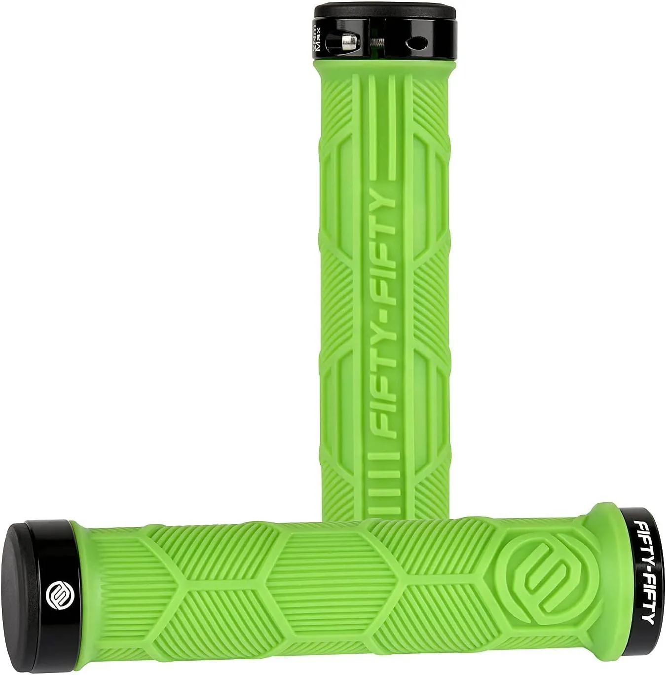 FIFTY-FIFTY Double Lock-On Mountain Bike Grips, Bicycle Handlebar Locking Grips, Non-Slip MTB Handle