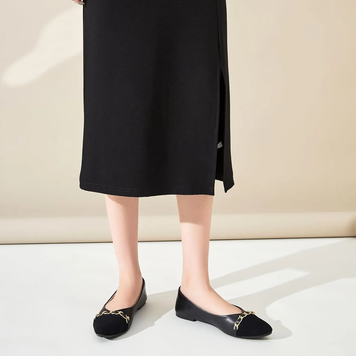 FINIWOR Ballet Flat Shoes for Womens,PU Leather Womens Loafers,Women Pointed Toe Dress Flat Shoes Casual, Comfortable Slip on Flats Shoes Women