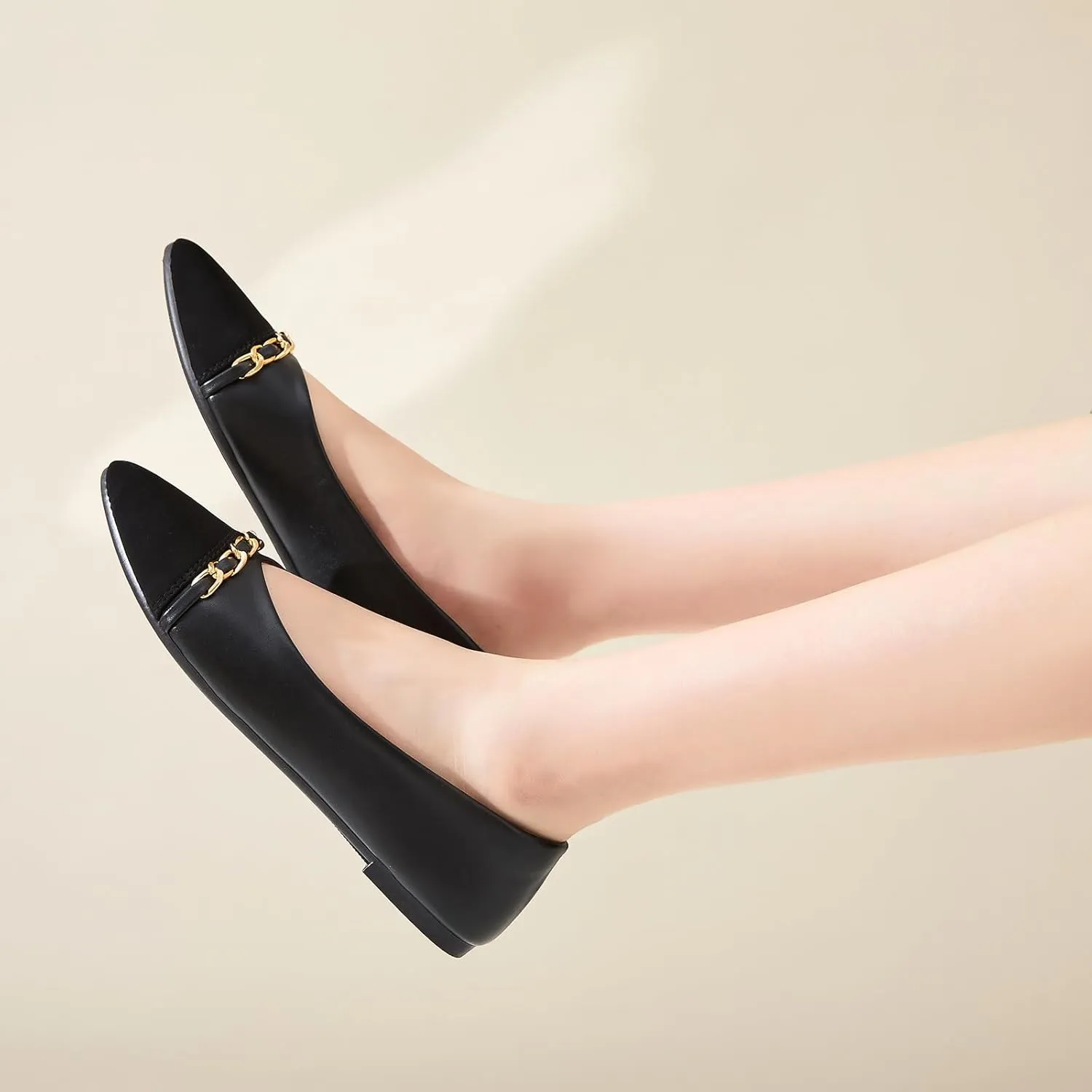 FINIWOR Ballet Flat Shoes for Womens,PU Leather Womens Loafers,Women Pointed Toe Dress Flat Shoes Casual, Comfortable Slip on Flats Shoes Women