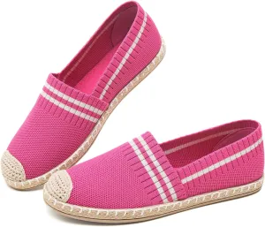 FINIWOR Espadrilles for Women Black Flat Shoes Women White Ballet Loafers Breathable Soft Casual Walking Slip On Shoes Women